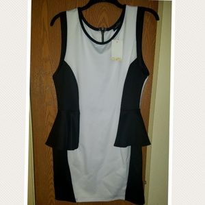 Black and White Peplum Dress